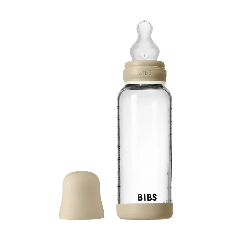 Baby Glass Bottle Glow Set 240ml Silicone - Vanilla
