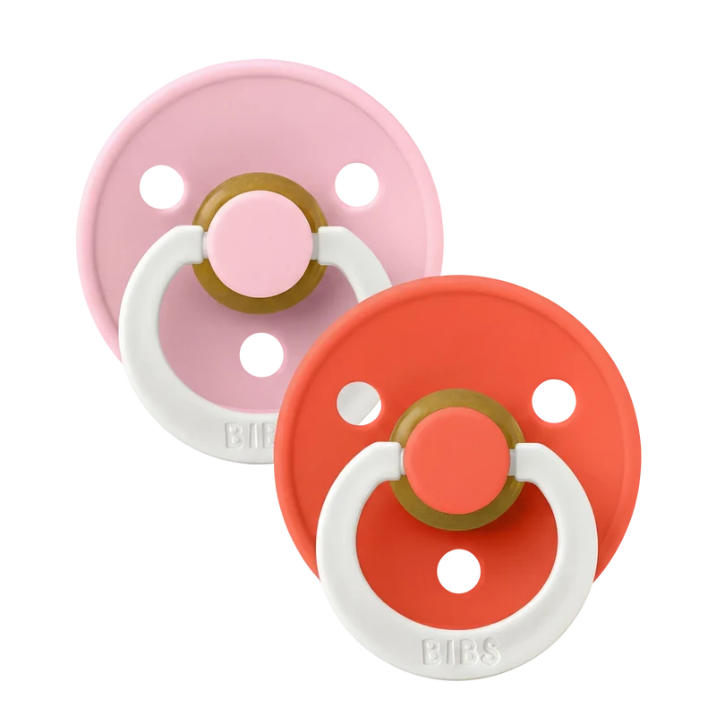 Colour GLOW Pacifiers 2 Pack - Baby Pink/Tango