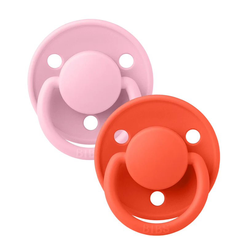 De Lux Pacifiers 2 Pack - Baby Pink/Tango