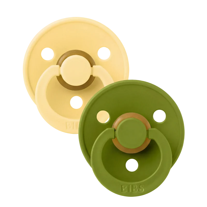 Colour Pacifiers 2 Pack - Pale Butter/Wasabi