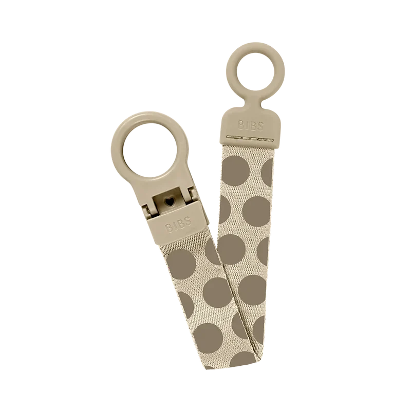STUDIO Pacifier Clip Loop Polka - Vanilla/Dark Oak