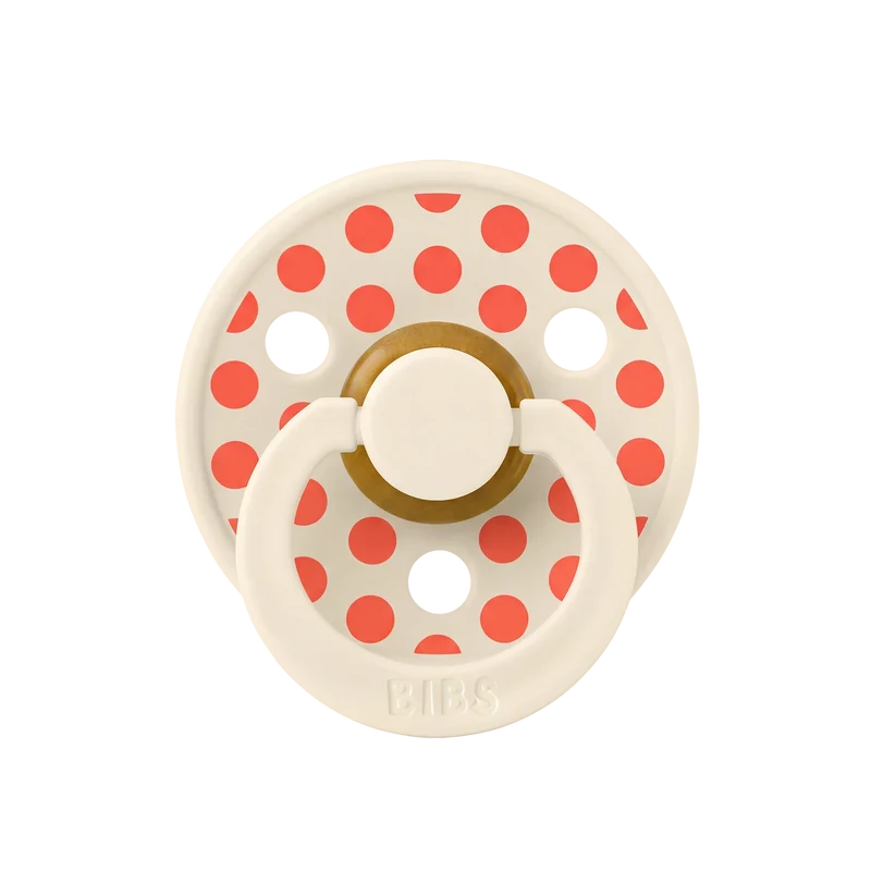 STUDIO Colour Pacifier Polka - Ivory/Tango