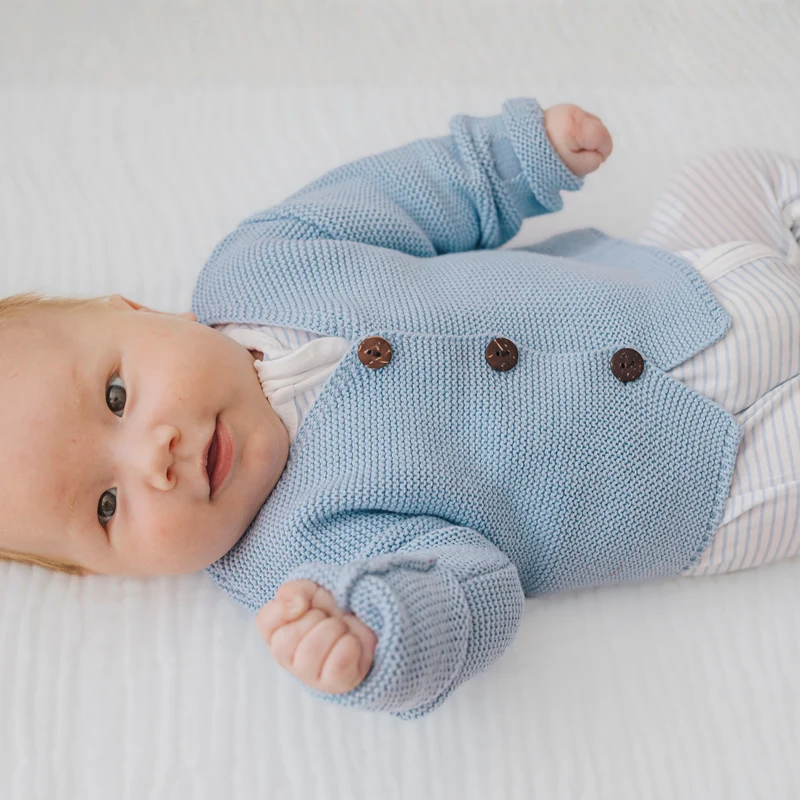 Pure Blue Button Up Cardigan