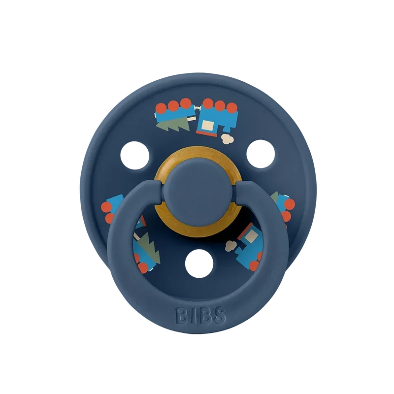 Colour Holiday Train Pacifier - Steel Blue
