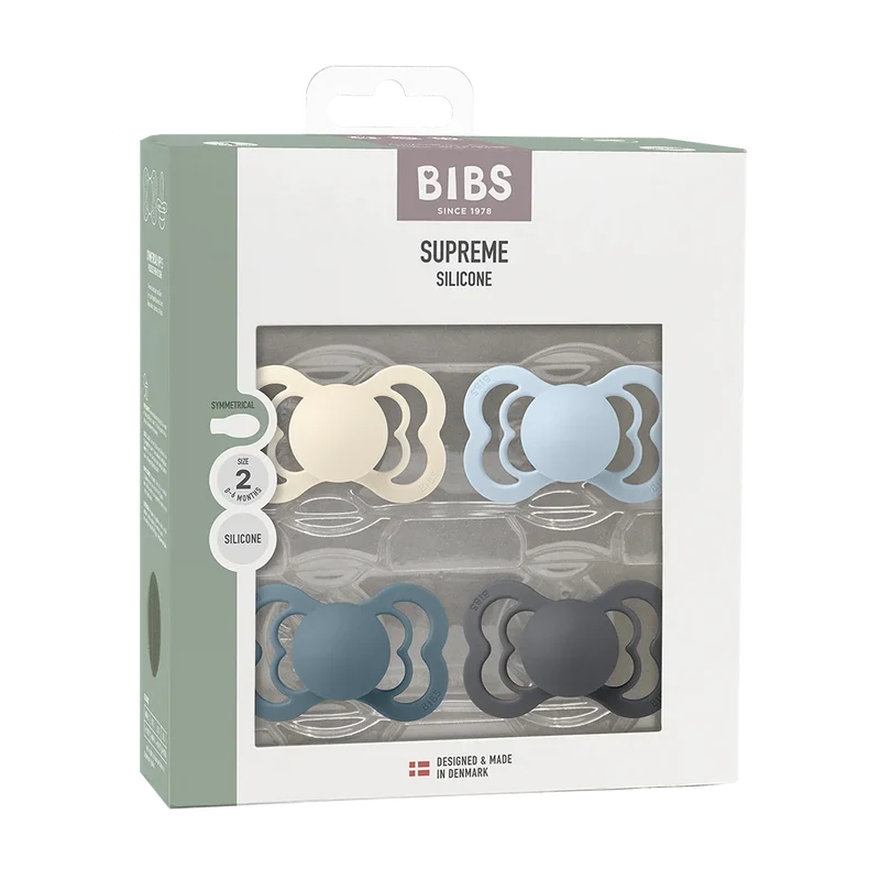 Supreme Pacifiers 4 Pack - Ivory/Baby Blue/Petrol/Iron