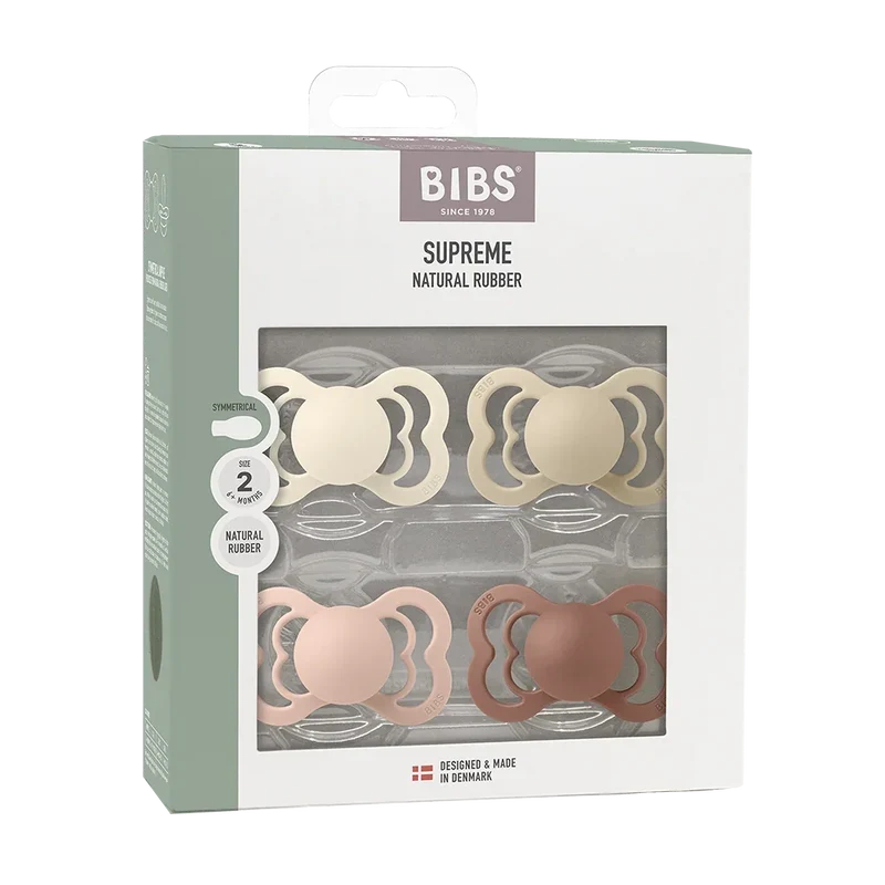 Supreme Pacifiers 4 Pack - Ivory/Vanilla/Blush/Woodchuck