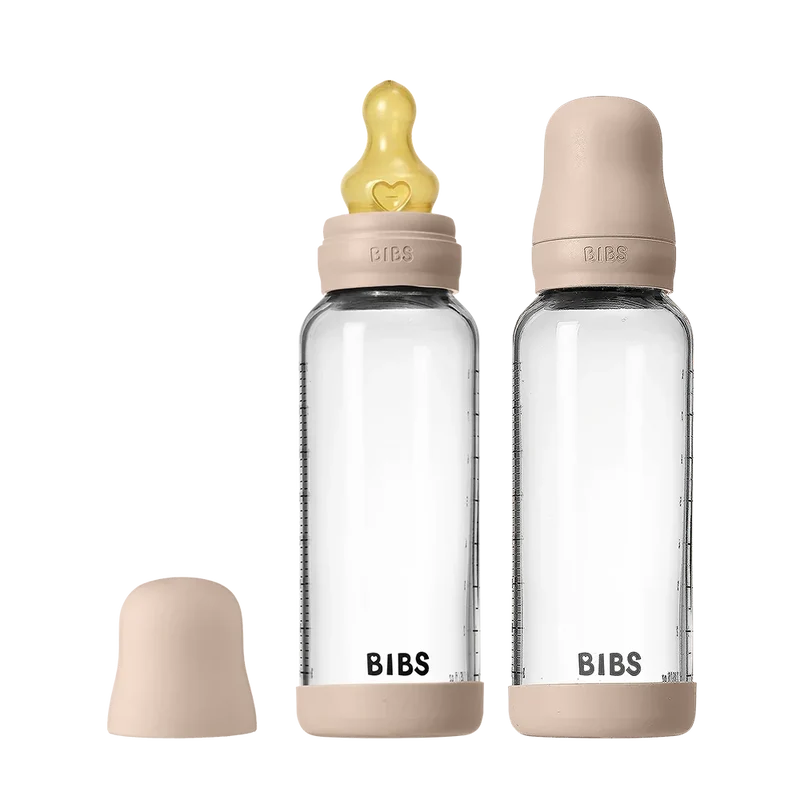 Baby Glass Bottle Set 240ml 2 Pack Latex - Blush
