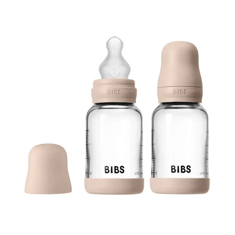 Baby Glass Bottle Set 120ml 2 Pack Silicone - Blush
