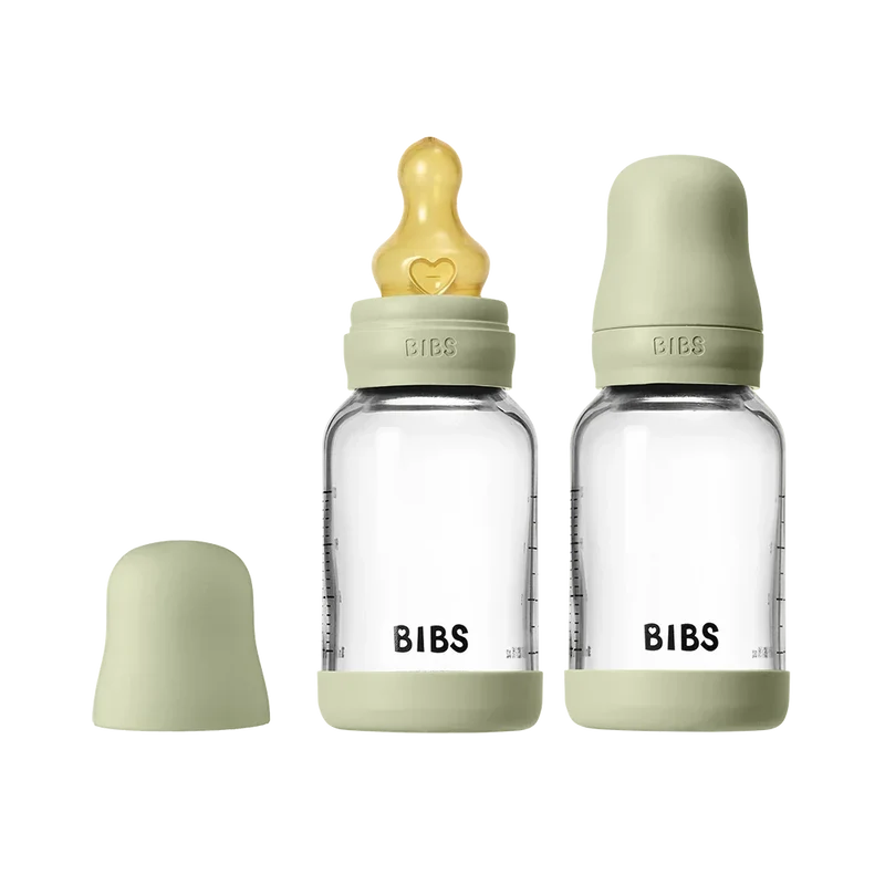 Baby Glass Bottle Set 120ml 2 Pack Latex - Sage