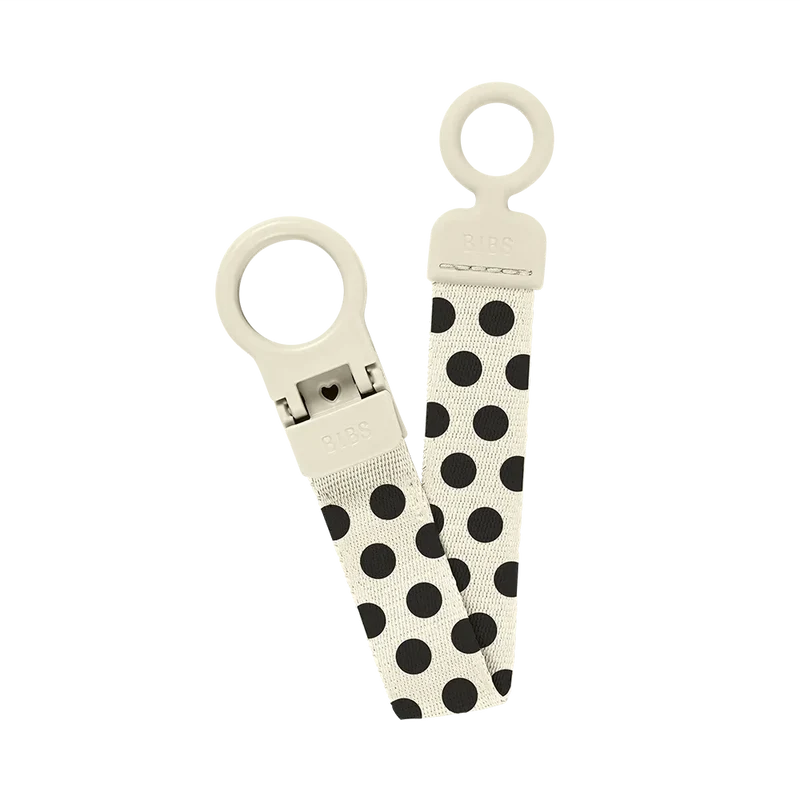 STUDIO Pacifier Clip Loop Polka - Ivory/Black
