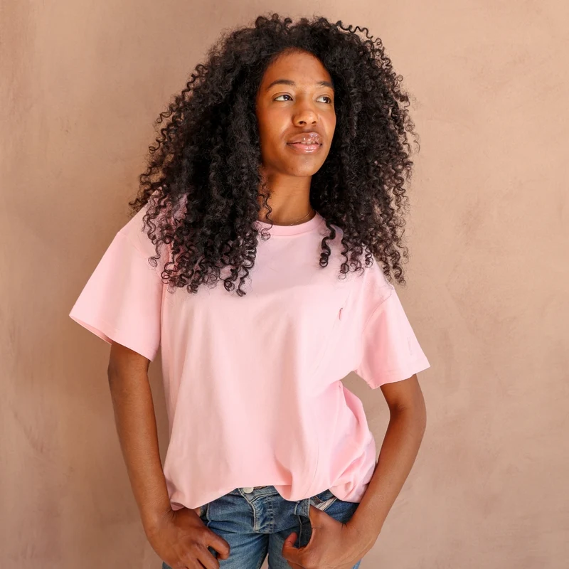 Oversized Breastfeeding Tee Pink