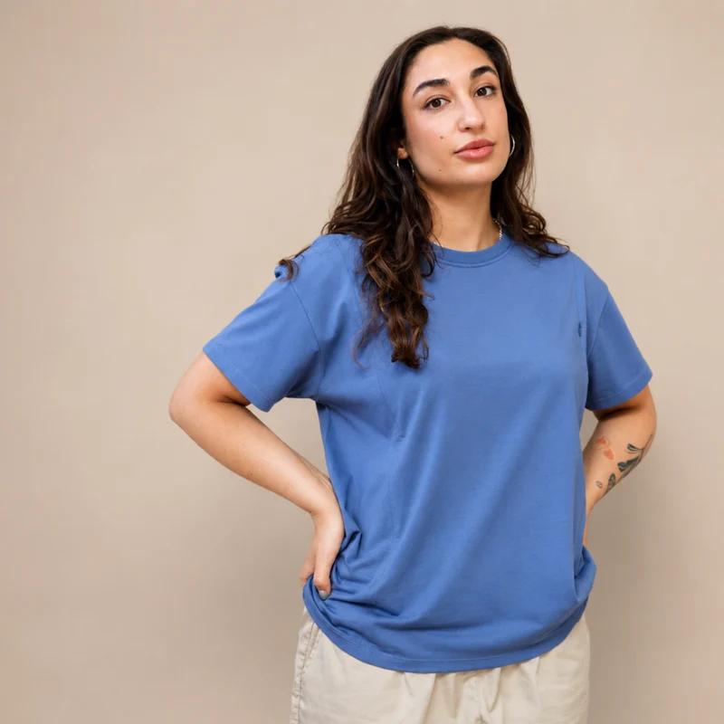Oversized Breastfeeding Tee Blue
