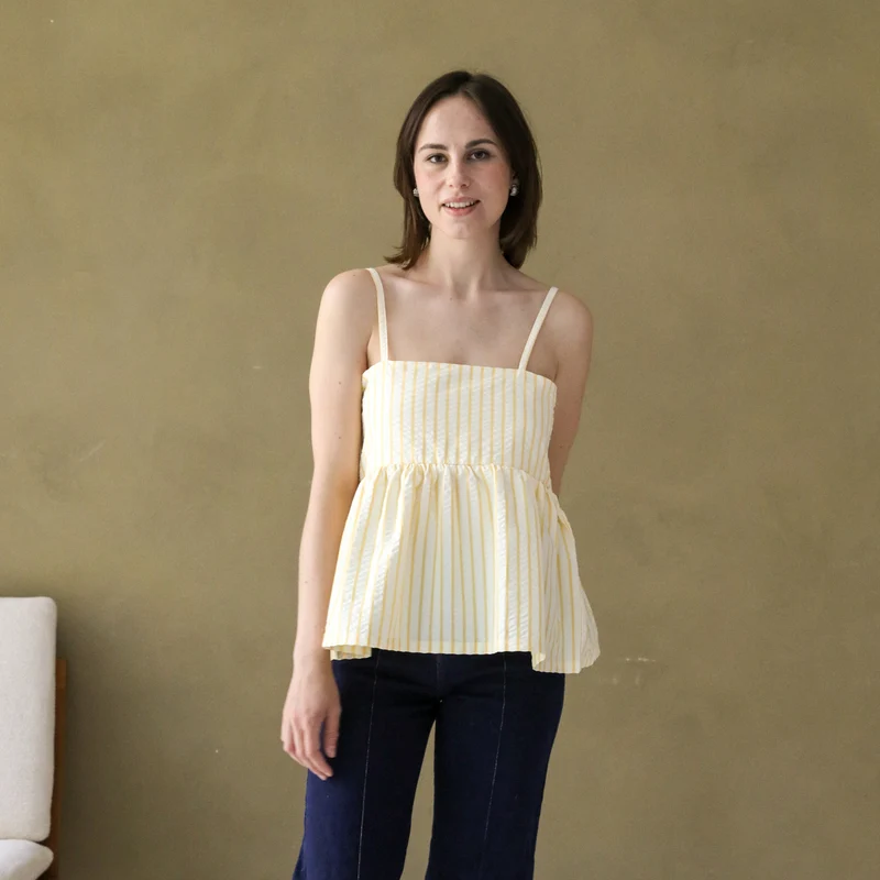 Breastfeeding Peplum Top Yellow