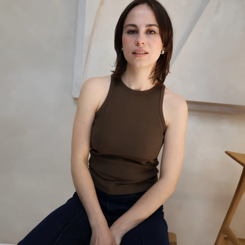 Breastfeeding Ribbed Tank Top Chocolate