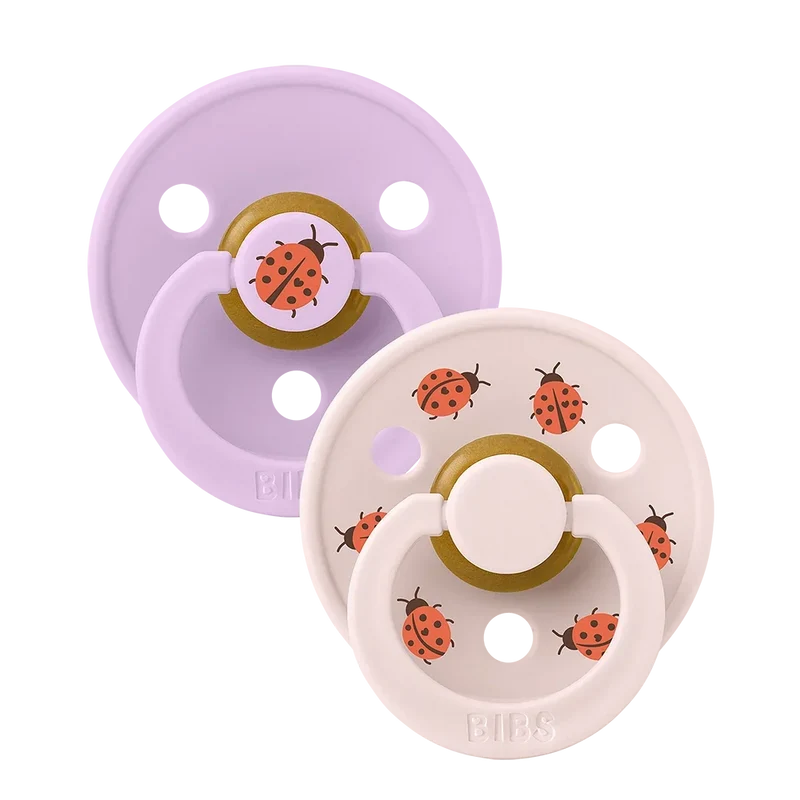STUDIO Colour Pacifiers 2 Pack Ladybug - Violet Sky/Petal