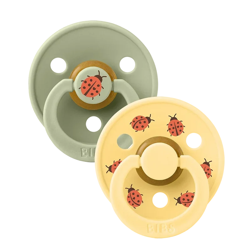 STUDIO Colour Pacifiers 2 Pack Ladybug - Sage/Pale Butter