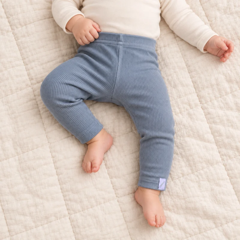 Ribbed Bamboo Leggings Blueberry