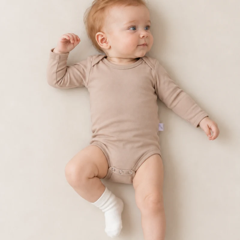 Long-sleeve Body Suit Beige