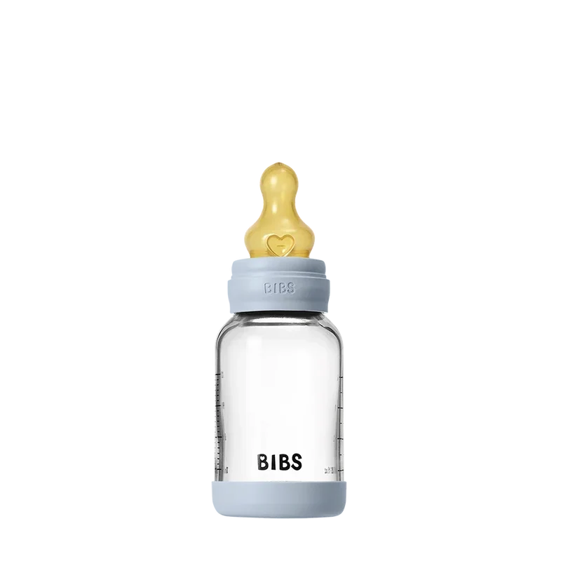 Baby Glass Bottle Set 120ml Latex - Baby Blue