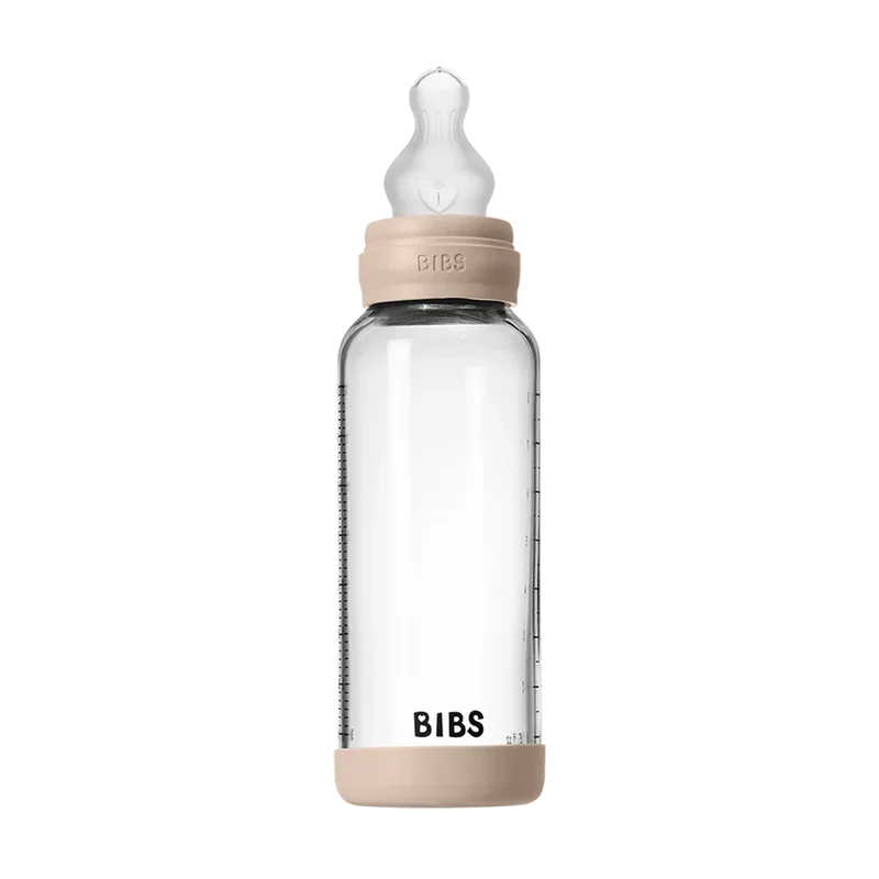 Baby Glass Bottle Set 240ml Silicone - Blush