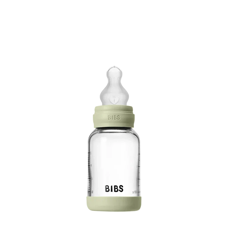 Baby Glass Bottle Set 120ml Silicone - Sage