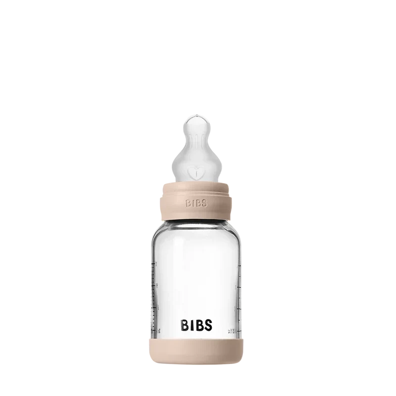 Baby Glass Bottle Set 120ml Silicone - Blush