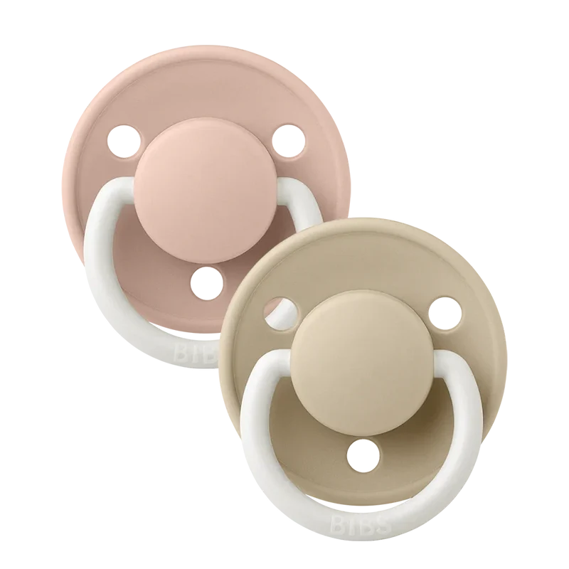 De Lux GLOW Pacifiers 2 Pack - Blush/Vanilla
