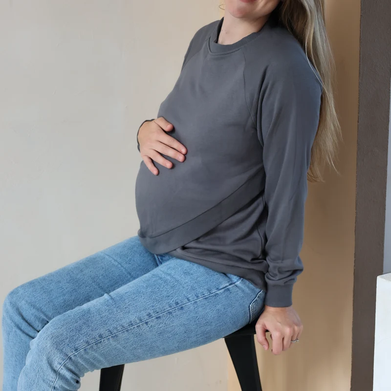Maternity Sweatshirt - Charcoal
