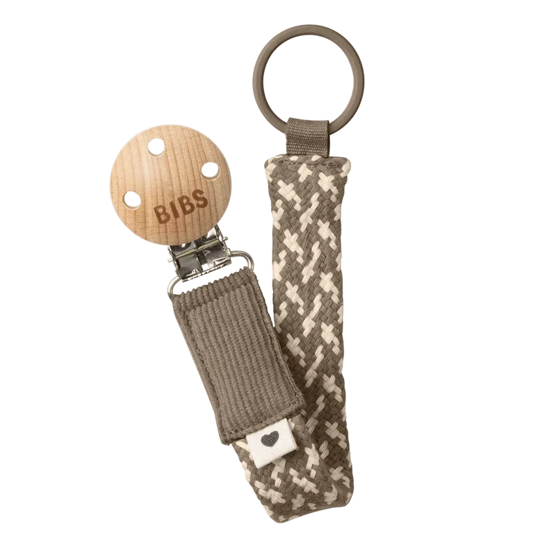 Pacifier Clip - Dark Oak/Vanilla