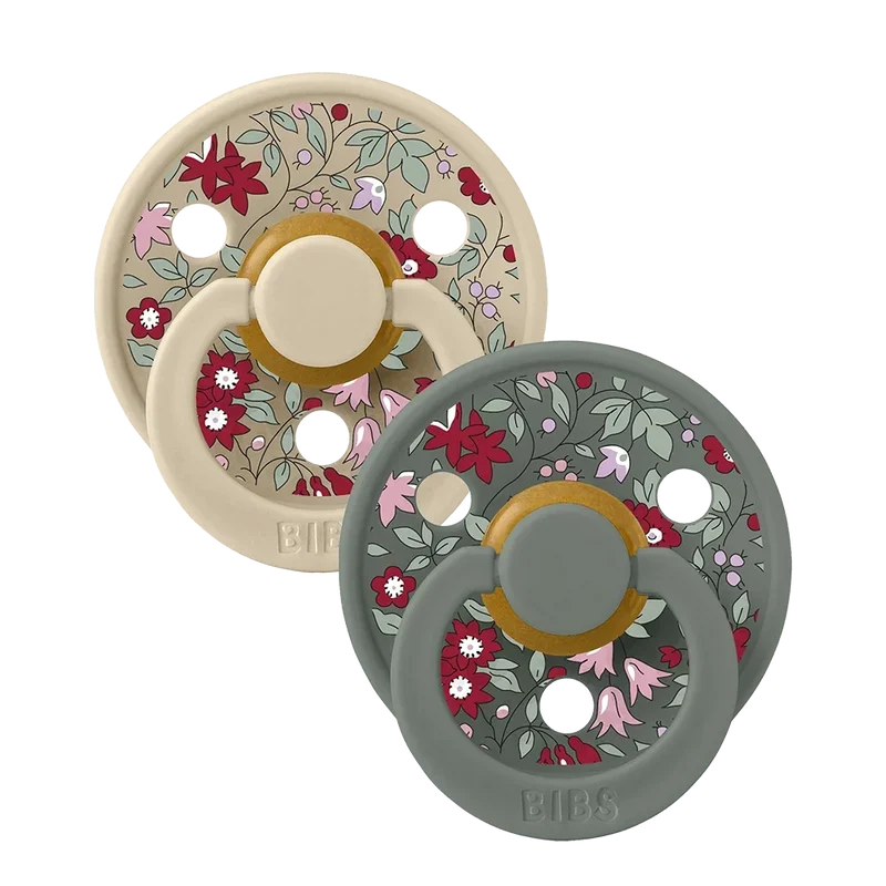 BIBS x LIBERTY Colour Pacifiers 2 Pack Chamomile Lawn - Pine Mix