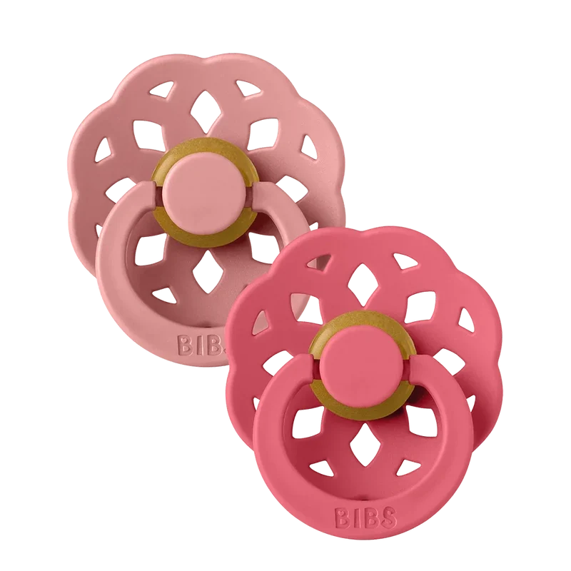 Boheme Pacifiers 2 Pack - Dusty Pink/Coral