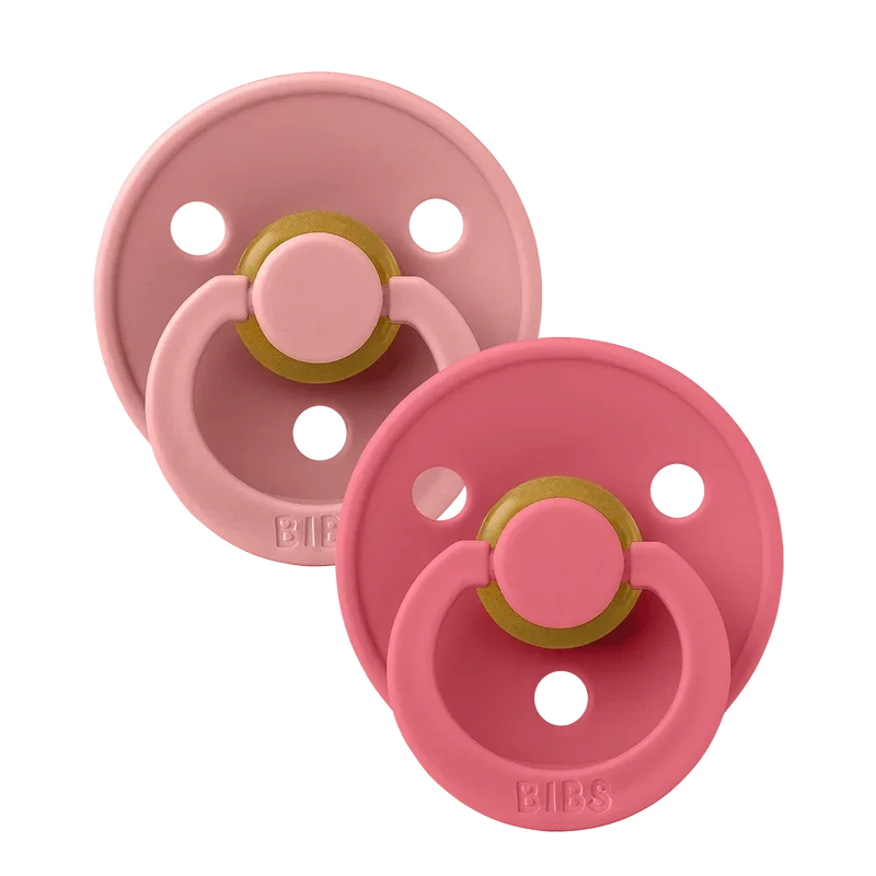 Colour Pacifiers 2 Pack - Dusty Pink/Coral