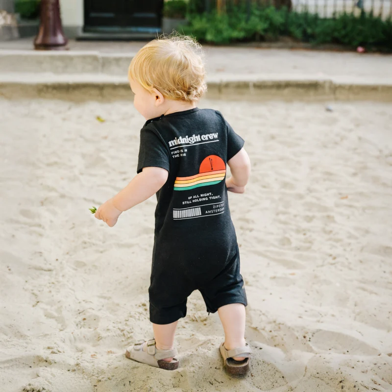 Hemp Baby Short Sleeve Romper - Midnight Crew