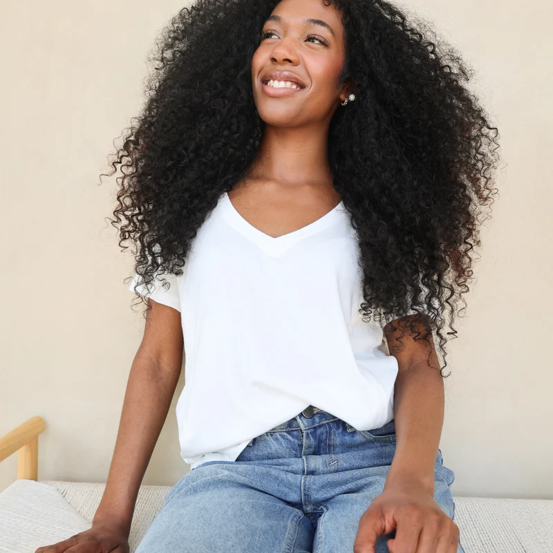 Breastfeeding T-Shirt V-Neck White