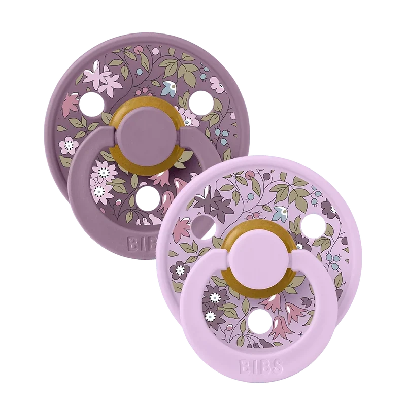 BIBS x LIBERTY Colour Pacifiers 2 Pack Chamomile Lawn - Violet Sky Mix