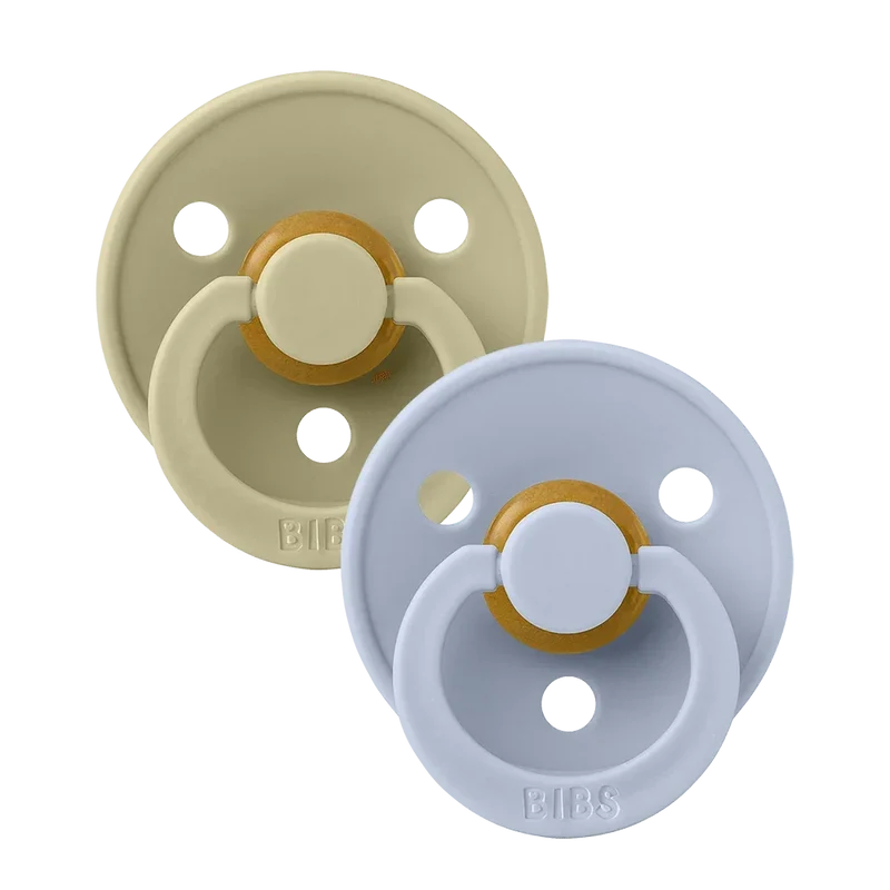 Colour Pacifiers 2 Pack - Khaki/Dusty Blue