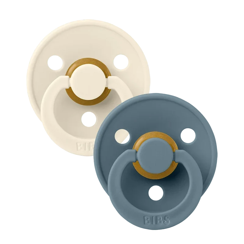 Colour Pacifiers 2 Pack - Ivory/Petrol