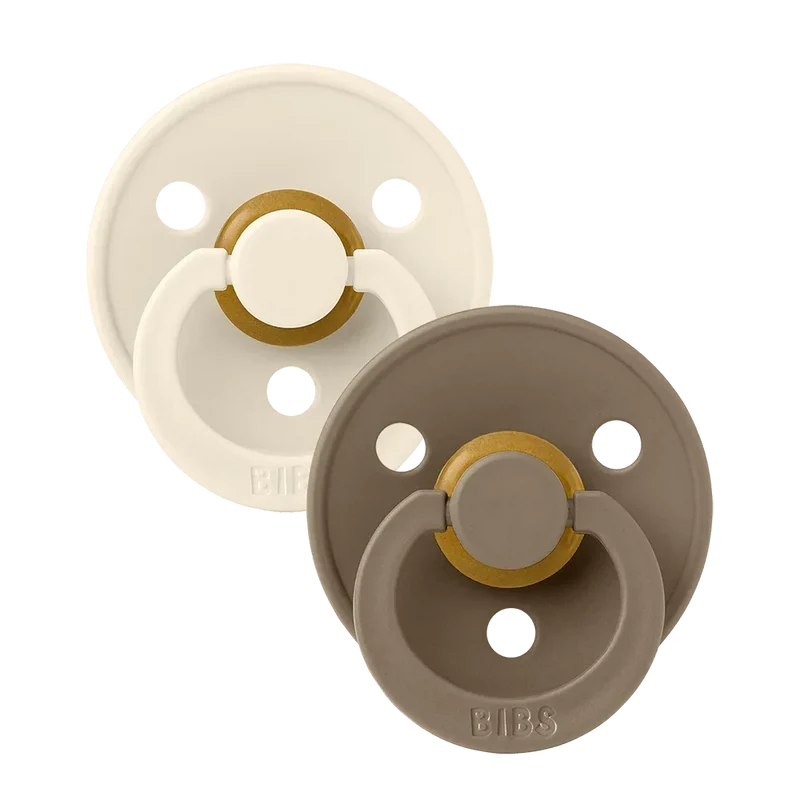 Colour Pacifiers 2 Pack - Ivory/Dark Oak