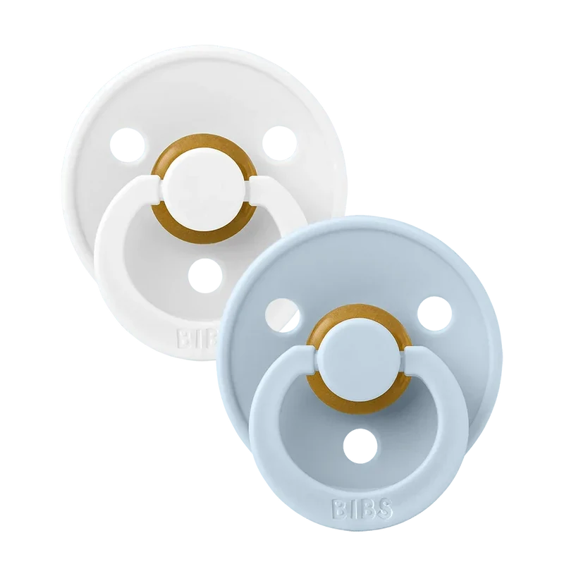 Colour Pacifiers 2 Pack - White/Baby Blue