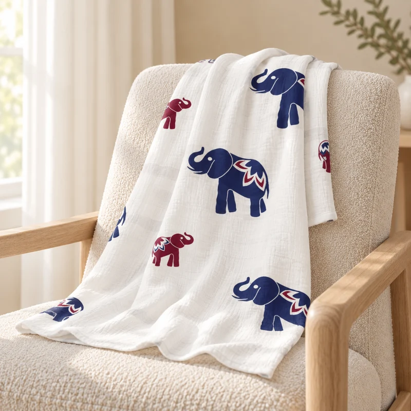 Muslin Elephants Navy