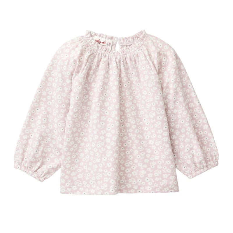 Långärmad topp småblommig
