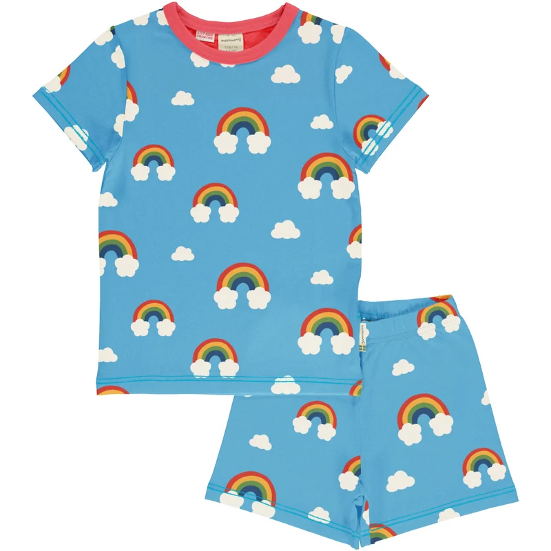 Kortärmad pyjamas regnbågar