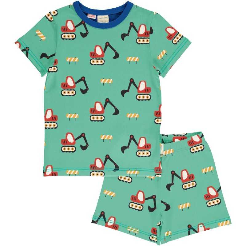 Kortärmad pyjamas grävmaskiner