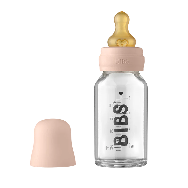 Bibs nappflaska i glas - Latex - 110 ml - Blush