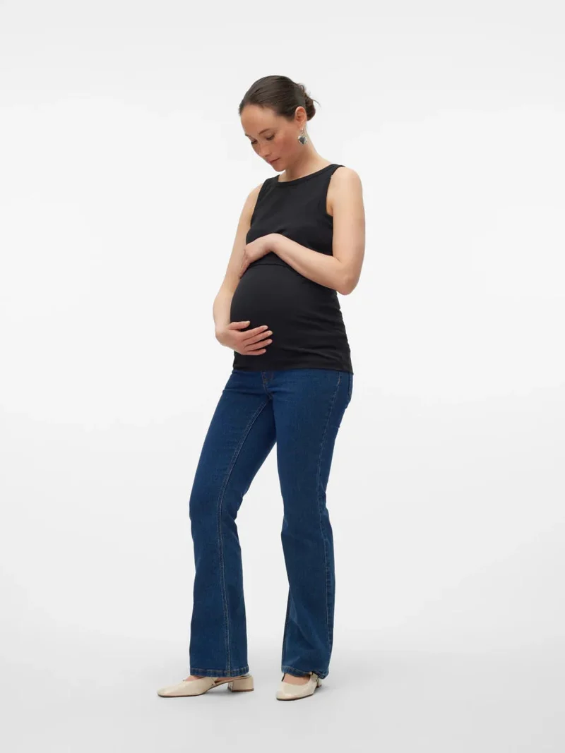 Mamalicious flared jegging graviditetsjeans, mørkeblå, MLCille