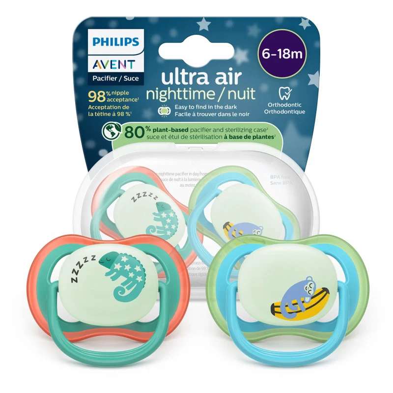 PHILIPS AVENT Ultra Air πιπίλες x 2 6-18 μηνών ΦΩΤΙΖΟΥΝ ΣΤΟ ΣΚΟΤΑΔΙ