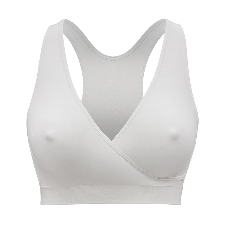 Medela Keep Cool Nat-BH, åndbar graviditets- og amme-BH, Hvid