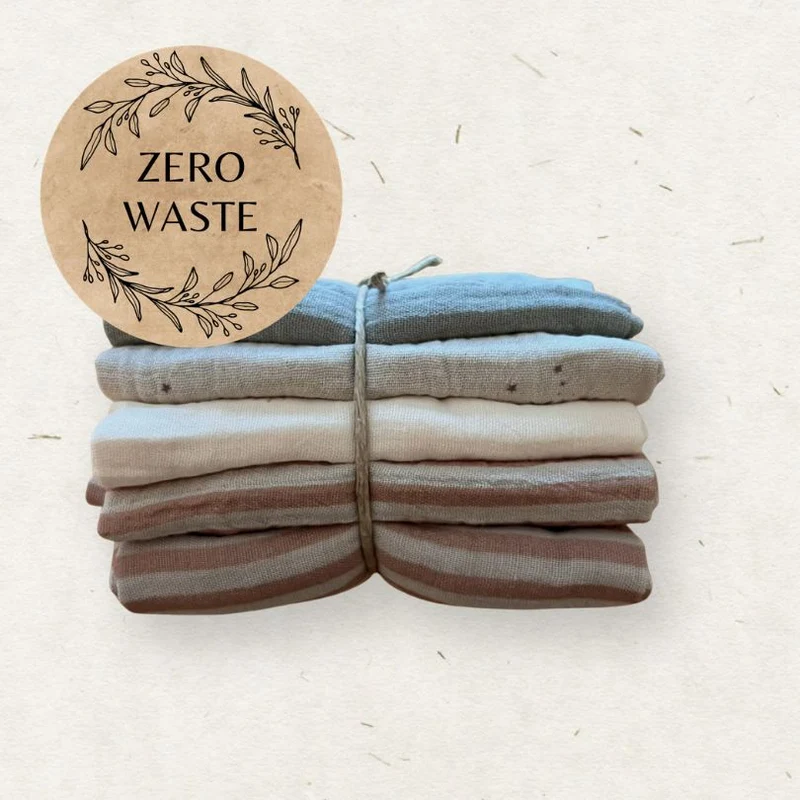 Muslin Tvättlappar - 5-pack - Earth