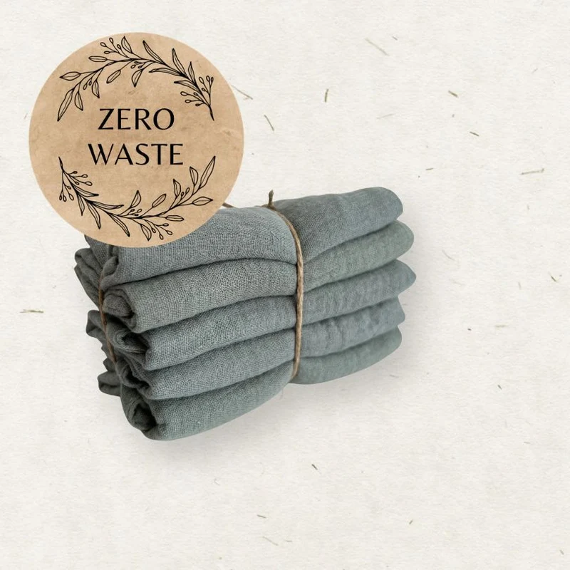 Muslin Tvättlappar - 5-pack - Moss