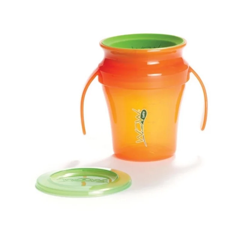 *Wow Cup｜Baby 360度握把防漏學飲杯 207mL｜橙色｜9個月以上